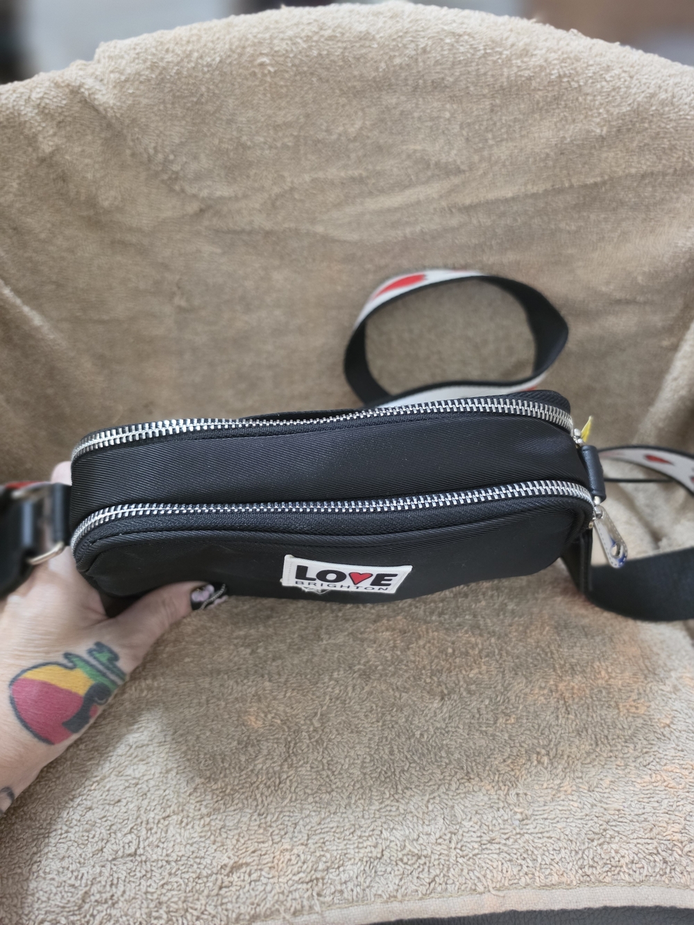Brighton Love Essentials Black Crossbody Bag with Heart Strap - Picture 7 of 13